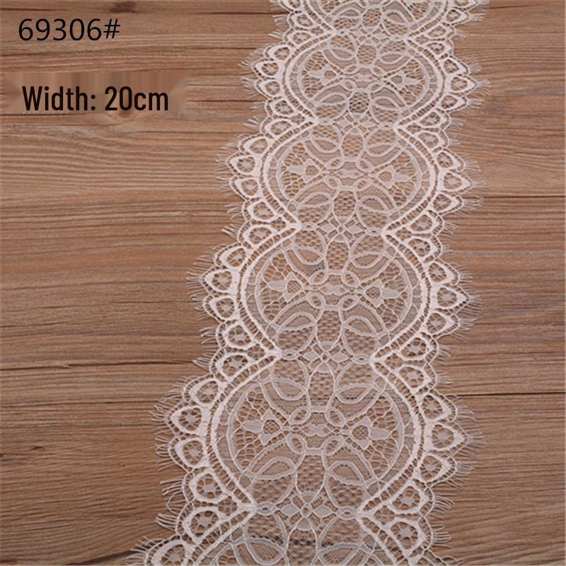 3m Black & White Eyelash Lace Fringe Trim for DIY Clothing - Multiple Styles, Non-Elastic, Soft Skirt Hem Decor.