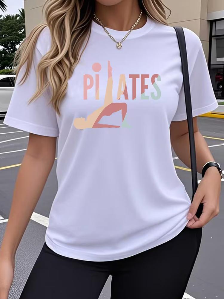Unisexs Yoga Pilates TShirt Colorful Artistic Print Breathable Stretch Crew Neck S