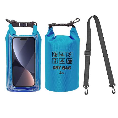 2L Wasserdichter Trockensack für Schwimmen Kajakfahren Trekking Rafting Surfen Bootfahren Tragbarer Touchscreen Outdoor Aufbewahrungsrucksack
