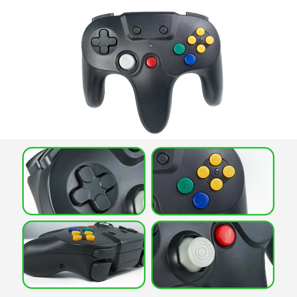2.4GHz Wireless Controller for N64 Gamepad for N64 Console Built-in Vibration Motor & Turbo Function N64 Joystick