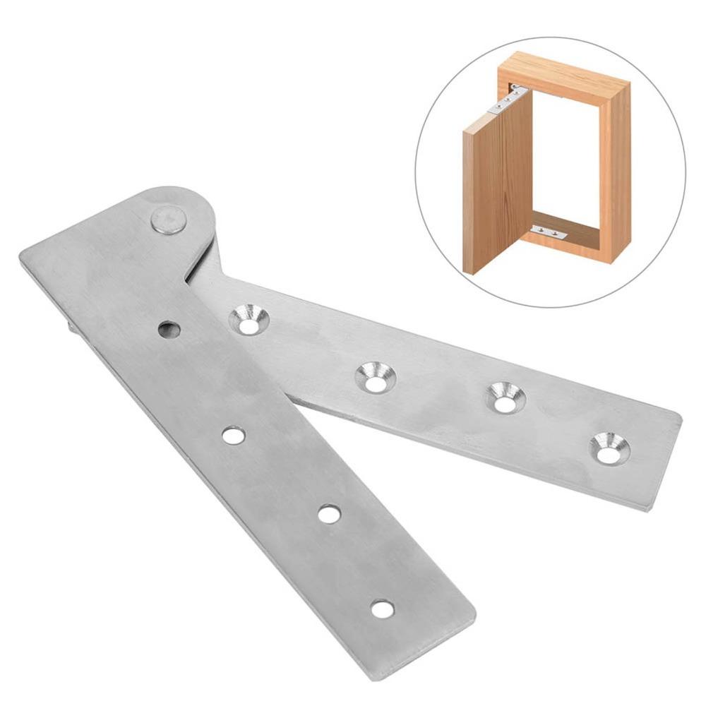 2pcs Stainless Steel Pivot Hinges Easy Install Hidden Pivot Hinges Cabinet Pivot Hinges  Fence Sheds