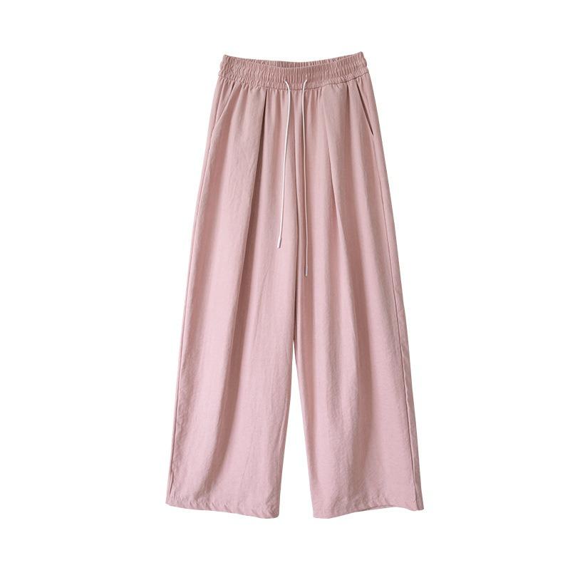 Lazy Wind Texture Wide-leg Pants Spring and Summer High Waist Loose Casual Pants Straight Mopping Milk Pants Women
