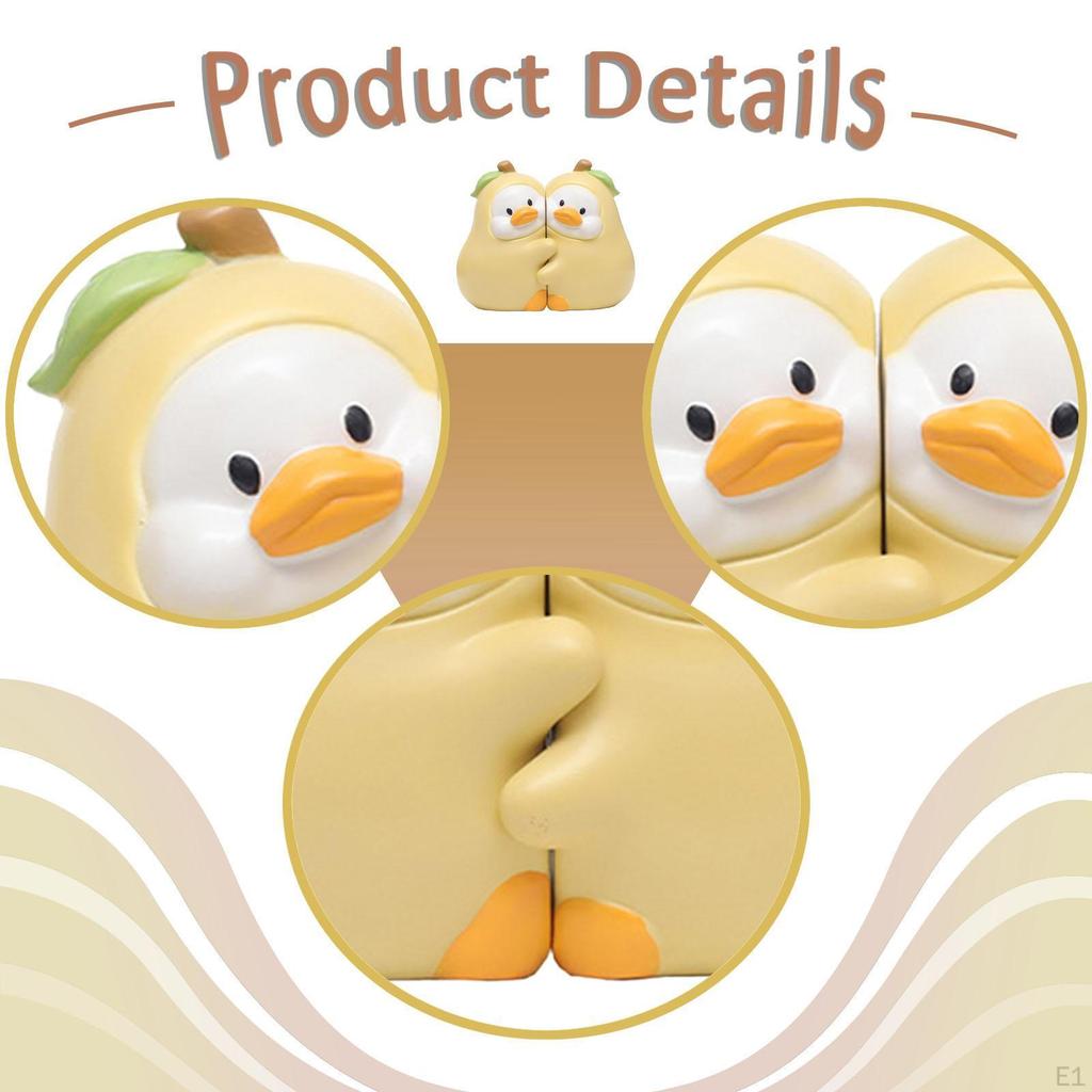 Duck Statues Book Holders Bookends Creative Cartoon Ends Desktop Ornaments for Bedroom Cabinet