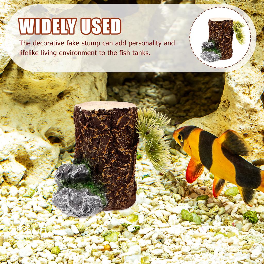 Simulated Trunk Aquarium Stump Decorative Tree Tank Landscaping Resin Material Fish Tank Underwater Home DIY Artificial Stumps