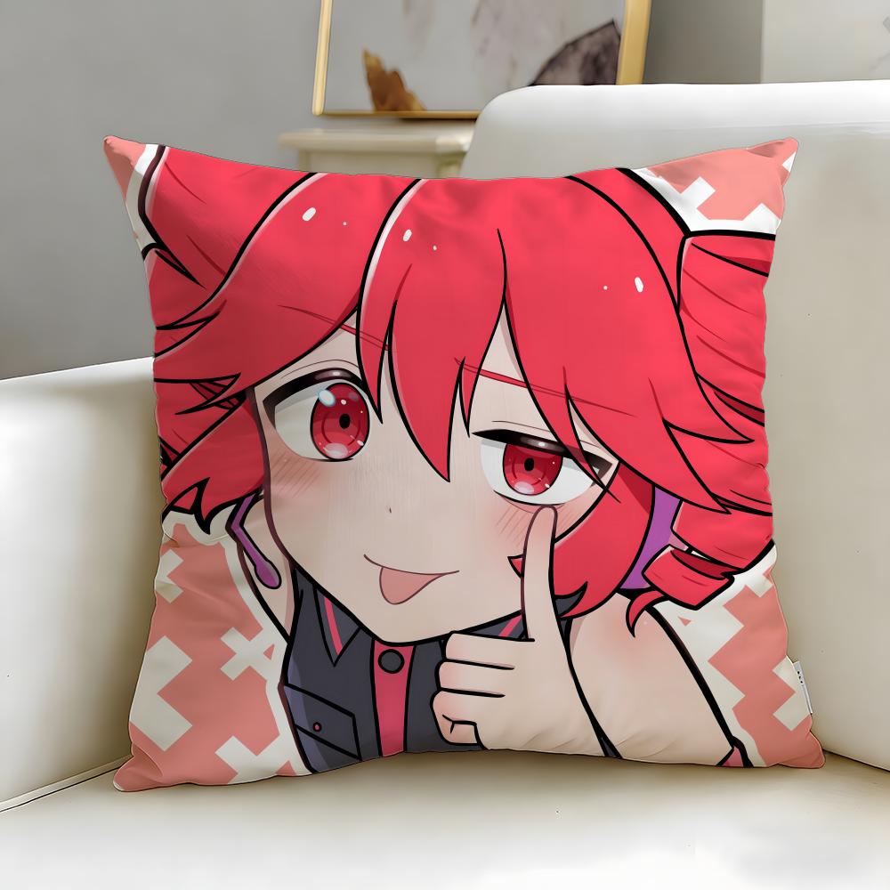 Popular Virtual Singer Kasane Teto Cushion Cover Soft & Easy-Wash Pillow Case – Versatile for Couch, Bed, Travel and Office