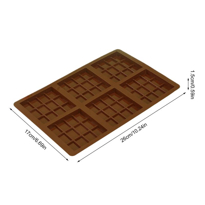 Candy Bar Molds Deep Silicone Snap Chocolate Bar Molds 6 Cavity Cheesecake Pudding Butter Mould Silicone Bar Molds Non-Stick