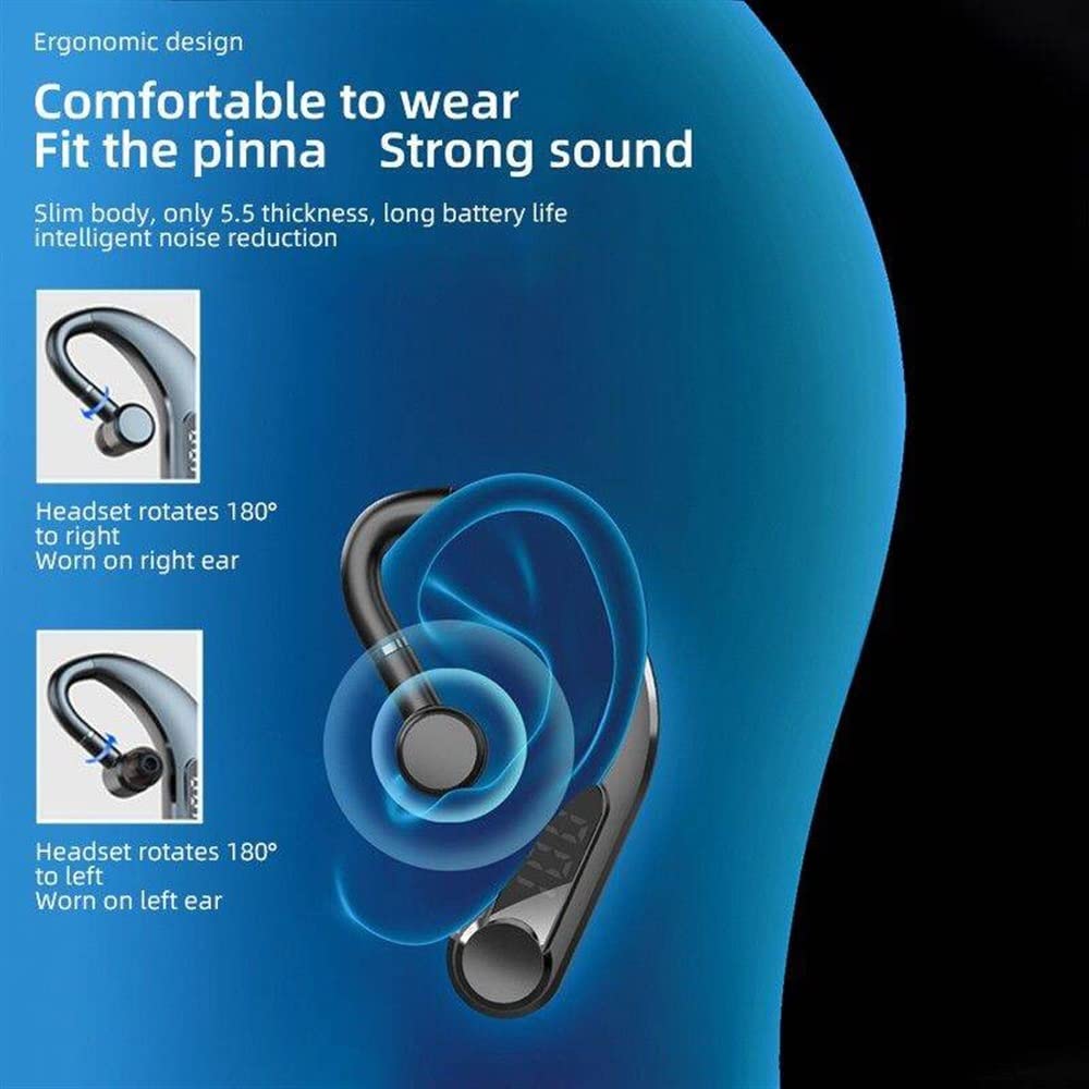 Bone Conduction Earphones, Earphone-Type Bone Conduction Sound Amplifier with Volume Control, 360-Degree Sound Collection, Open-Ear Hanging Design,