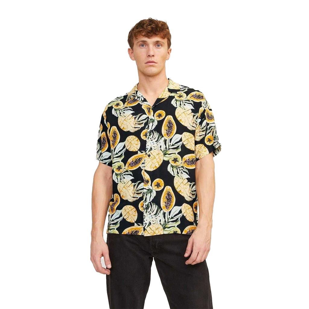 Jack And Jones Mens Tampa Papaya Regular Short-Sleeved Shirt