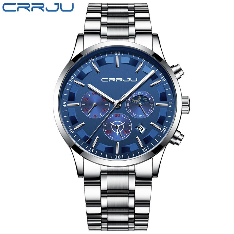 Top Luxus Marke Quarz Chronograph Uhr Männer Stahl Mesh Wasserdichte Sport Uhr