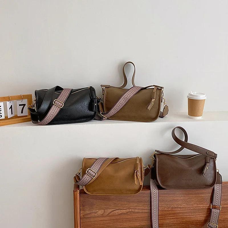 Leisure Large Capacity PU Zipper Concise Women's Crossbody Bag  New Fashion Shoulder Bags Versatile Commuting Tote Bag