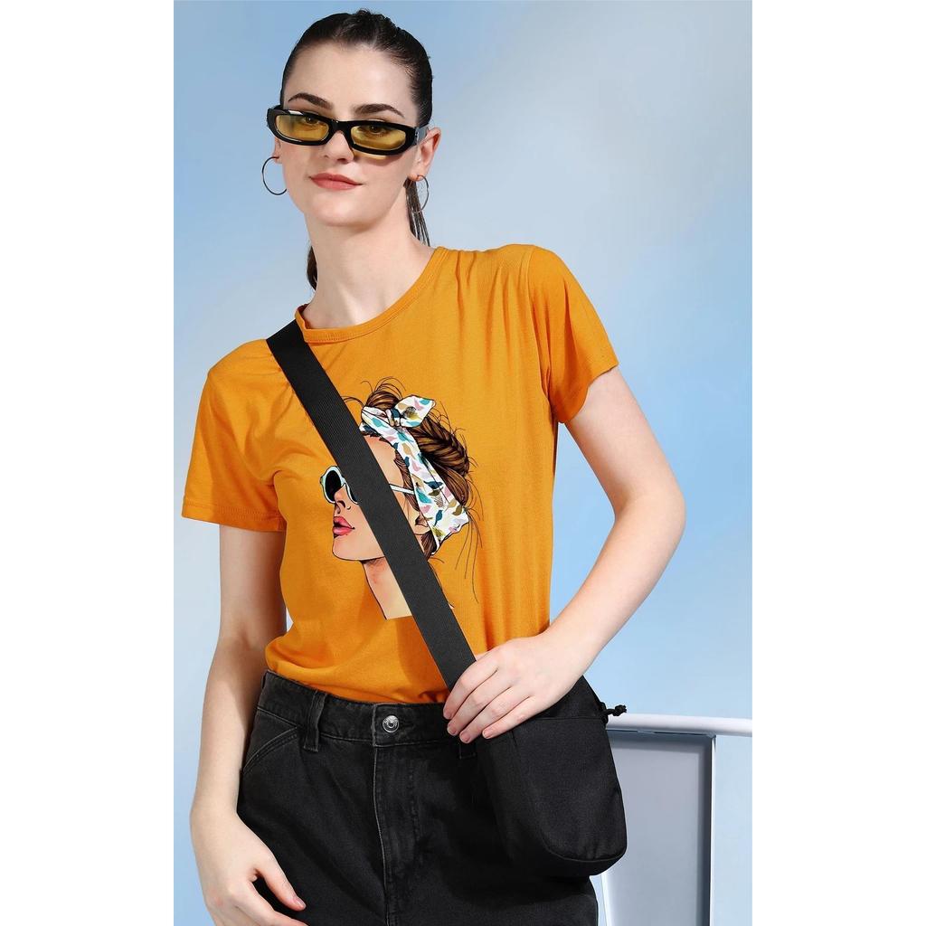 Indian Cotton Blend Women T-Shirt Short Sleeve Casual Round Neck Top Pack Of 2