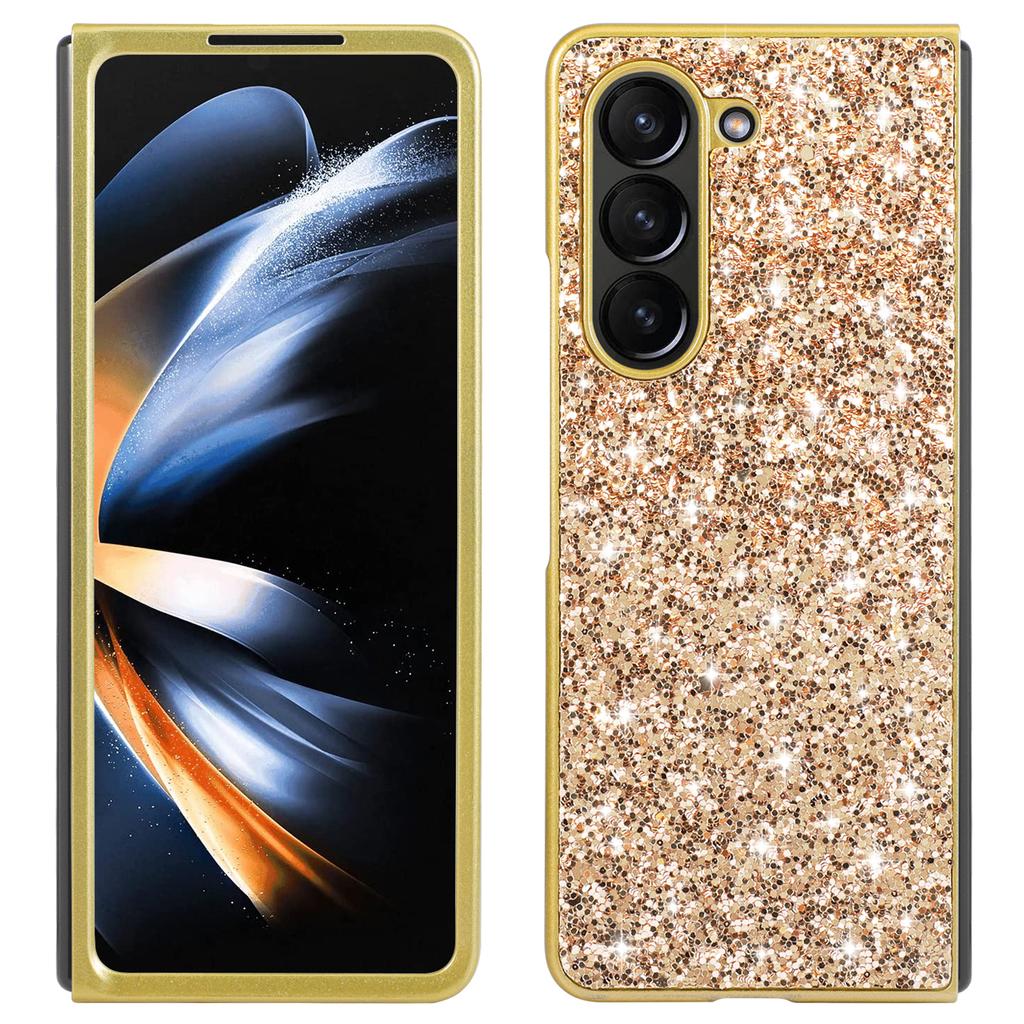 For Samsung Galaxy Z Fold6 5G Phone Case Glitter Electroplated TPU Frame PC Back Cover