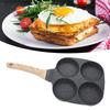 Aluminum 4 Cup Egg Frying Pan Non Stick Egg Cooker Pan Pancake Pan Easy Clean Wooden Handle For Gas Stove Induction Cookware