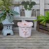 Pottery Clay Breathable with Drainage Holes Flower Pot Relief Home Furnishings Garden Plant Garden Supplies Personality Vases