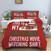 2024 Christmas Duvet Set Red Festive Atmosphere Decoration Single/double One Quilt Cover Two Pillowcases