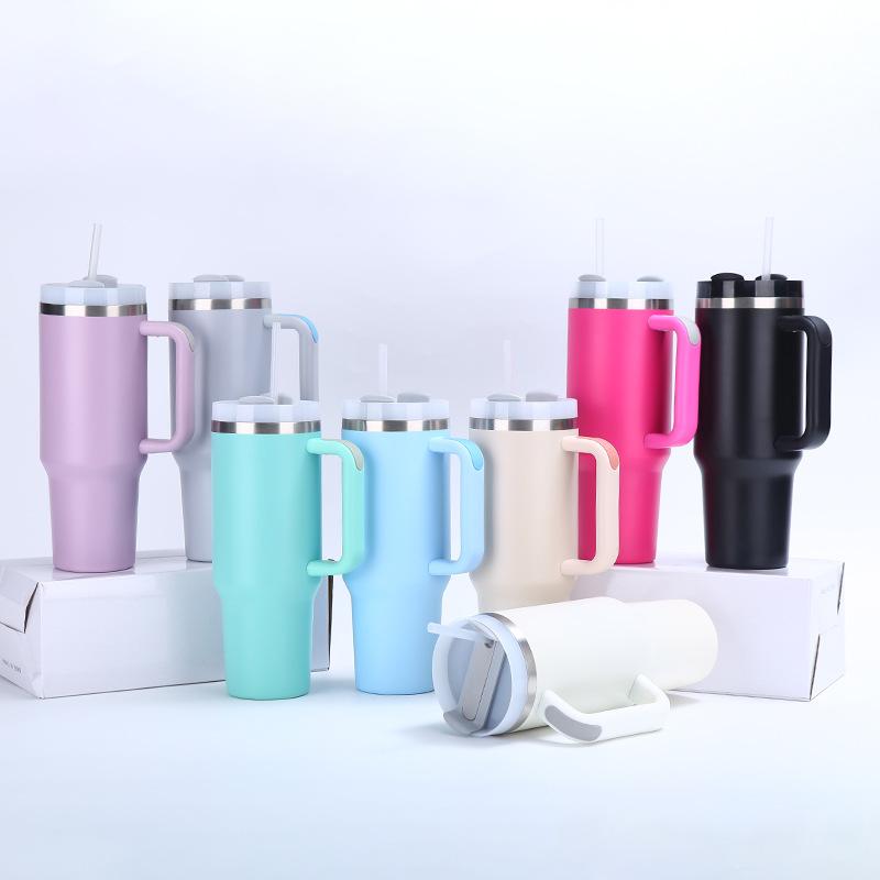 The Second Generation 40Oz Handle Cup 304 Stainless Steel Double-Layer Vacuum Spraying Ice Cup Portable Outdoor Thermos Cup