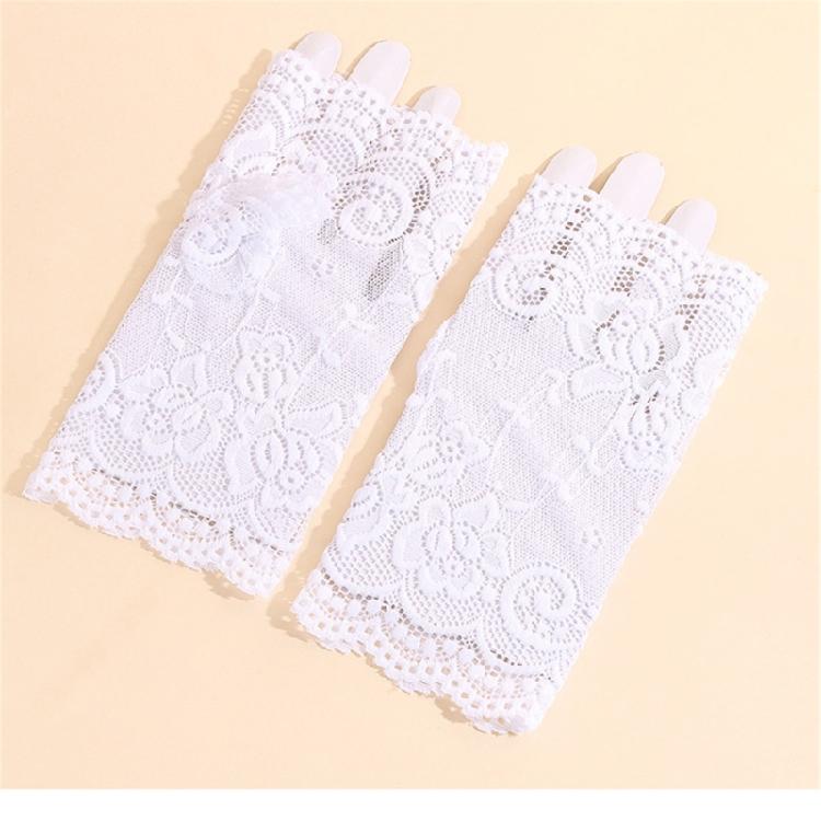 Vintage Style Lace Gloves For Formal Occasion Half Finger Wrist Coverage Ideal For Photoshoot Ceremonies