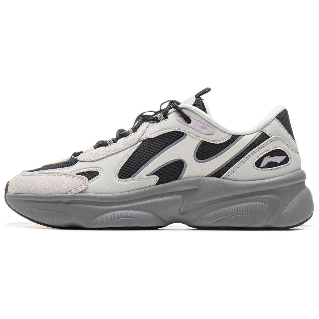 Li Ning Nai Ye 2.0 Comfortable Versatile Non-Slip Wear-Resistant Low-Top Casual Shoes Women Sneaker Beige Black AGCU376-3