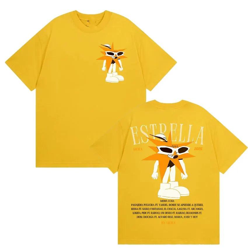 Rapper MORA Tour 2026 Merch T Shirt Men's Women Vintage High Quality Fashion T-shirts Hip Hop Clothing Oversized Cotton T-shirt