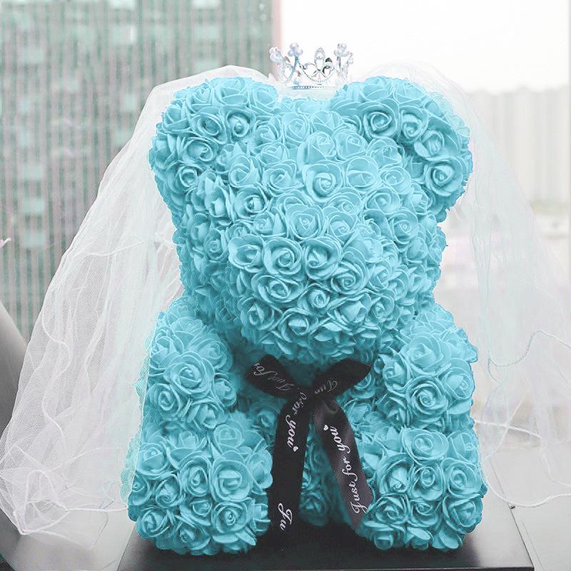 Eternal Flower Crown & Veil: Rose Bear Gift Box for Birthdays, Valentine's, Qixi, & Christmas