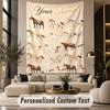Horse (5) Theme Custom Tapestry Personalized Custom Name Text Wall Hanging Tapestry Home Decor Background Cloth