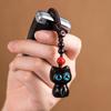 Handmade Craft Wood Car Keyring Wood Material DIY Keychain Components New Cat Shape Charm