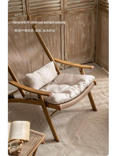 Outdoor Balcony Rattan Folding Table and Chairs Set - Woven Recliner for Garden or Patio