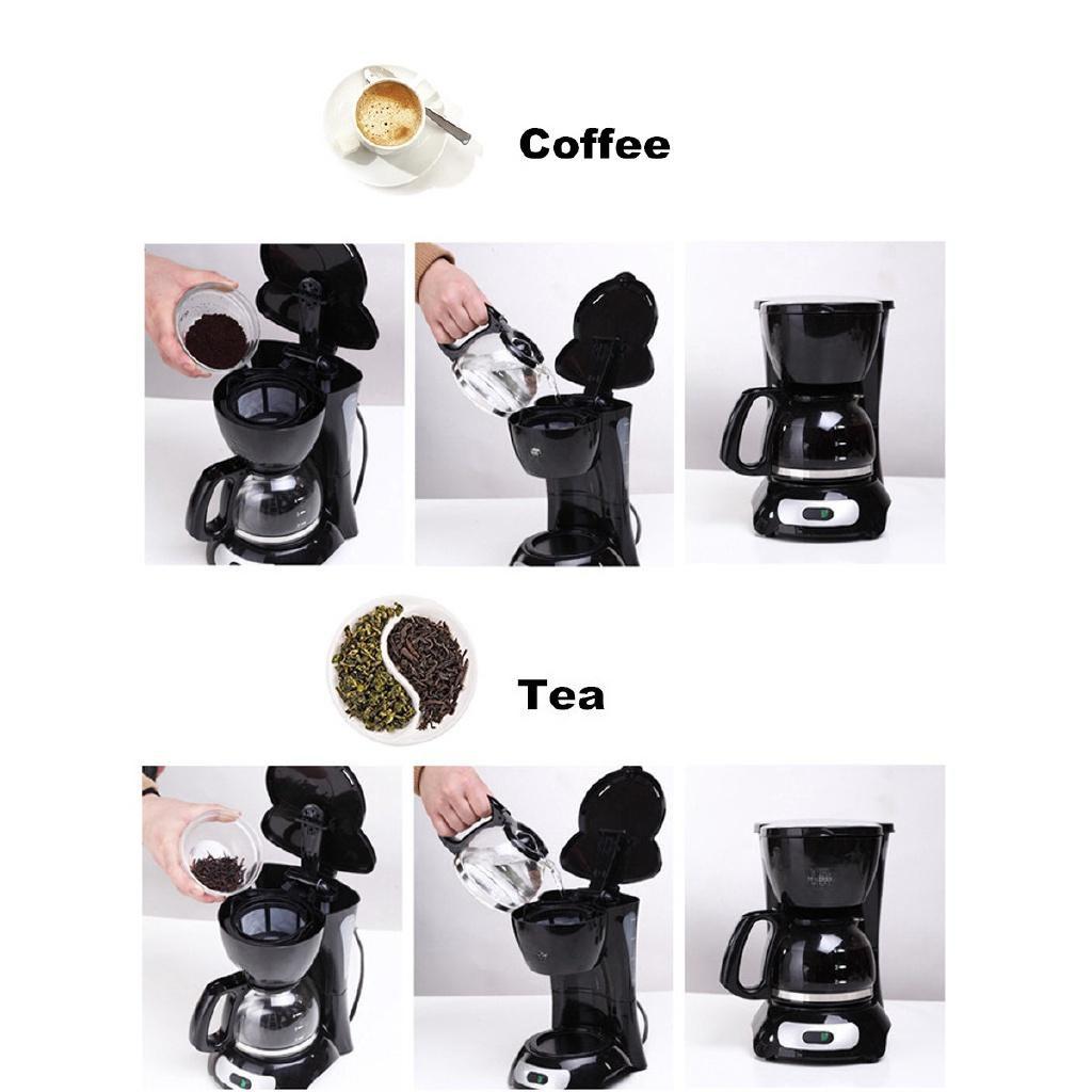 220V Drip Commercial American Coffee Machine Electric Coffee Maker Automatic Insulation Pot Small
