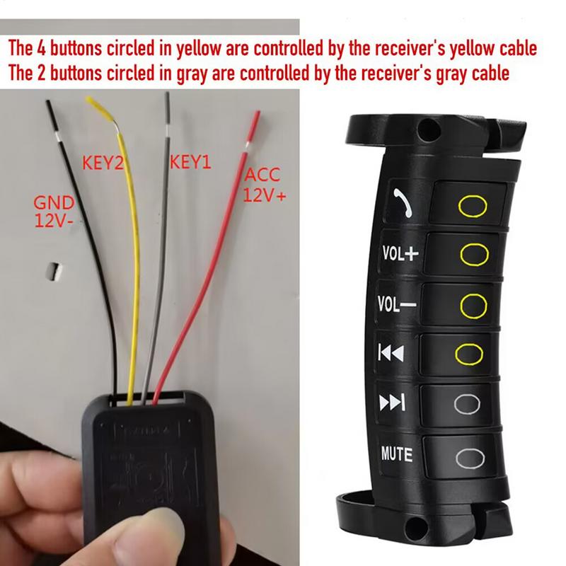 For Automotive Button Remote Control For Car Steering Wheel Wireless Button Remote For Automotive Compact Navigation Controller