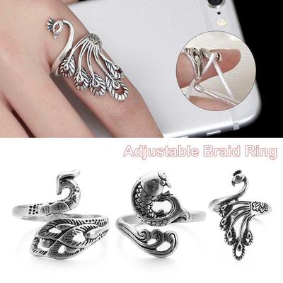 Accessories Peacock Fish Phoenix Ring Sewing Accessories Knitting Loop Crochet Ring Thimble Ring