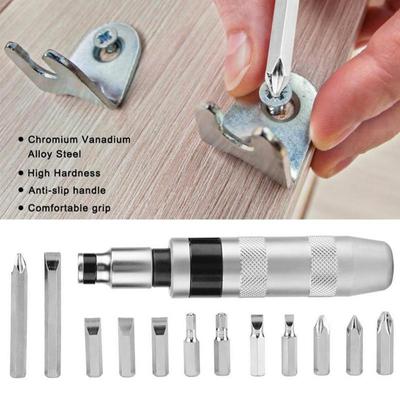 Impact Screwdriver Set with Drill Bit For Loosening Frozen Bolts And Stubborn Fasteners With Non-slip Handle