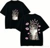 Süße Katze Geschenk T-Shirt Herren Damen Harajuku Oversized Unisex Kurzarm Streetwear hohe Qualität Paare heißes Produkt Bequem