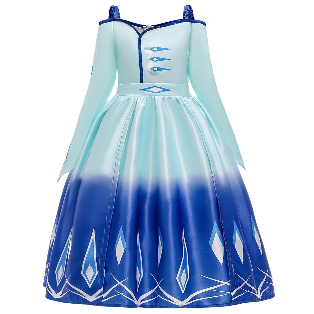 2026 Girls' Frozen 2 Elsa Princess Dress Performance Costume