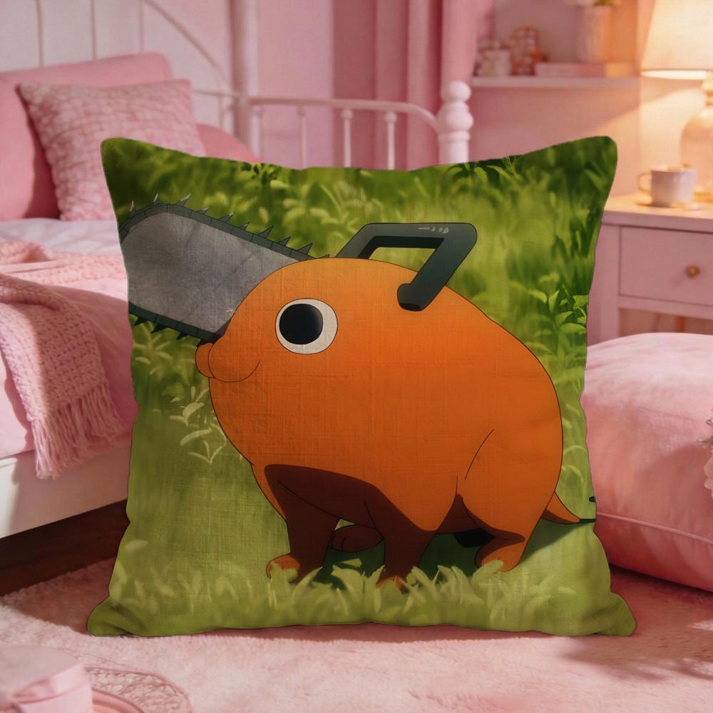 cChainsaw Manss anime Cushion Cover Premium Comfort Reversible Pillow Cove Two in One Design for Any Room  Car Interior