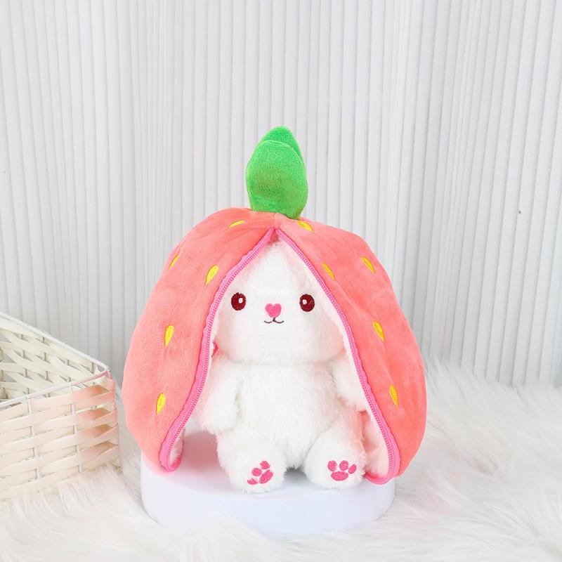 Erdbeer-Hase-Karotten-Plüschtier - Kinderpuppenfigur für Hochzeiten oder Geburtstage