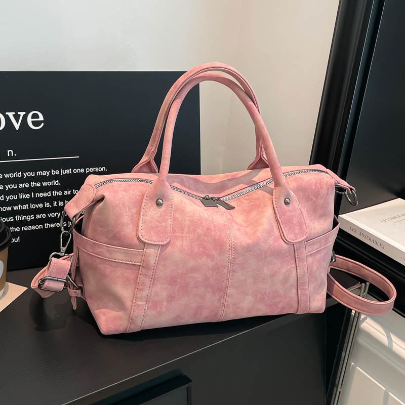 

Womens Stylish PU Leather Tote Bag Large Capacity Zipper Decor Adjustable Strap Handheld Crossbody Design Minimally Designed Shoulder Bag Daily Bag 32cm 13cm 21cm рожевий