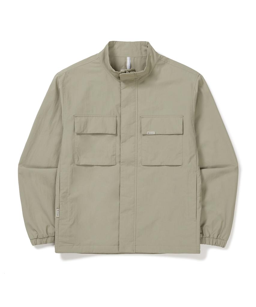 Snowpeak Apparel Cample Stand-Neck Windbreaker (S24Fmcwb14) Beige Gray