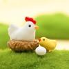 Hand-Made DIY Japanese Chicken Nest with Chicks and Eggs for Micro Landscape Gardening