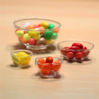 1:12 Dukkehus Miniature Skål Glas Frugtskål Salat Skål Suppetallerken Slikskål Køkken Model Dekoration Legetøj