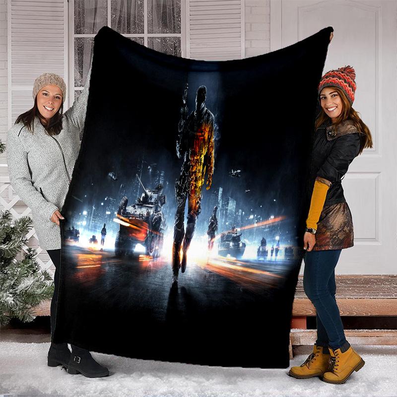 Cyberpunk Soldier Blanket Soft Comfortable All Seasons Perfect Sofa Office Naps Trips Birthday Christmas Gift