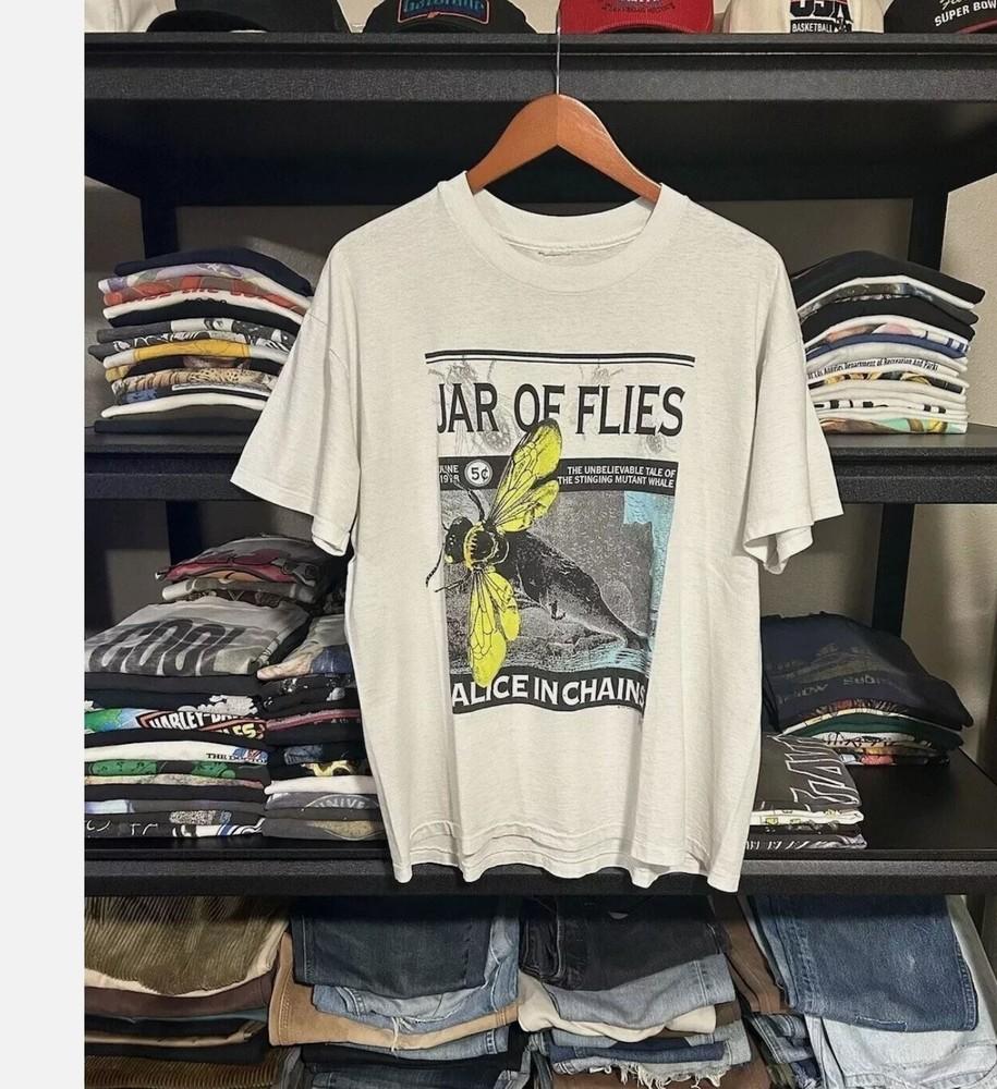 Винтаж 1994 Alice In Chains Jar of Flies Концертный Белый Унисекс Футболка S-5XL Унисекс Футболка M