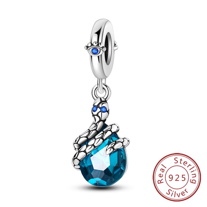 Copper Charms Beads Love Heart Lucky Stars Plane Blue Zircon Charms Pendants Fit Bracelet Charm Women Jewelry