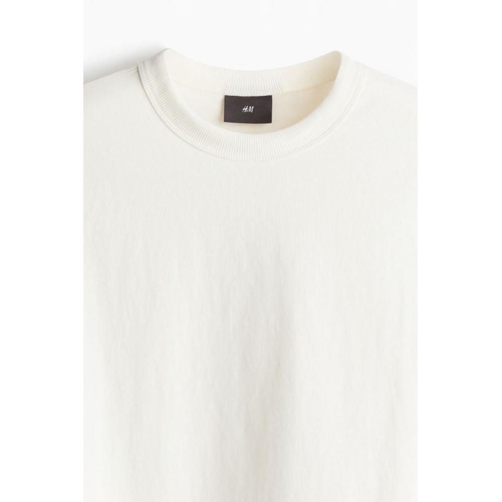 H M Loose FiT PrinTed T sHirT wHiTe