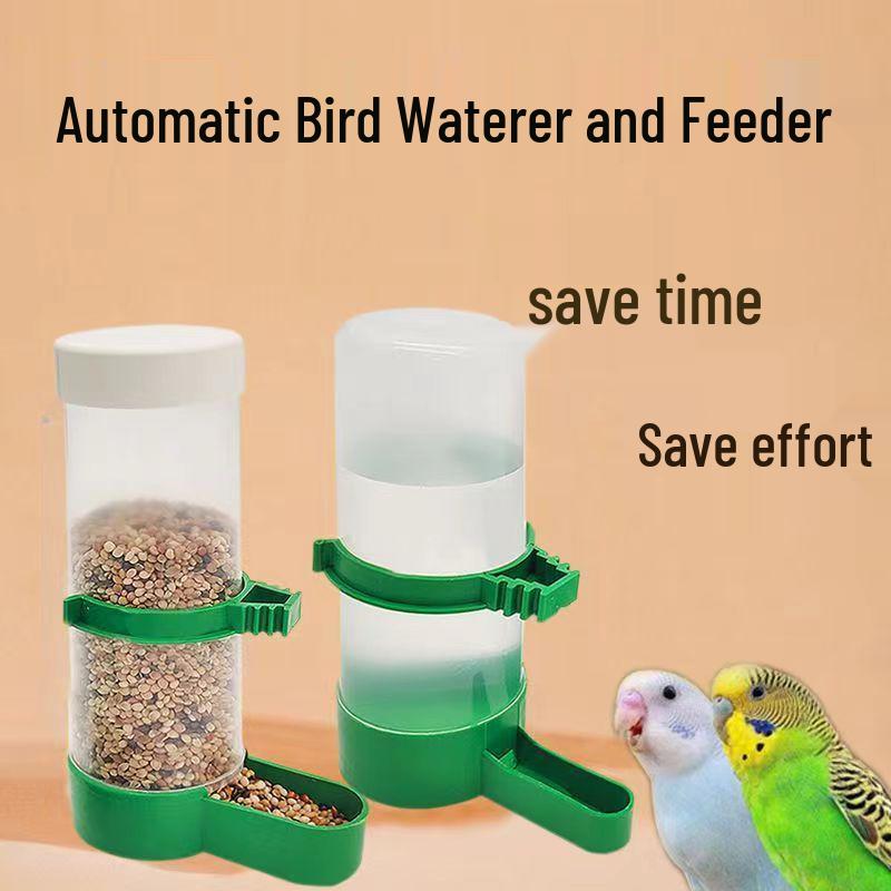 Automatic Bird Drinking Fountain & Feeder Cup for Parrots, Finches, and Songbirds