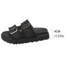 Foreign Trade Large Size Versatile Denim Belt Buckle One Foot Cool Slippers Women's Summer Wear 2025 New Flat-bottomed Slippers