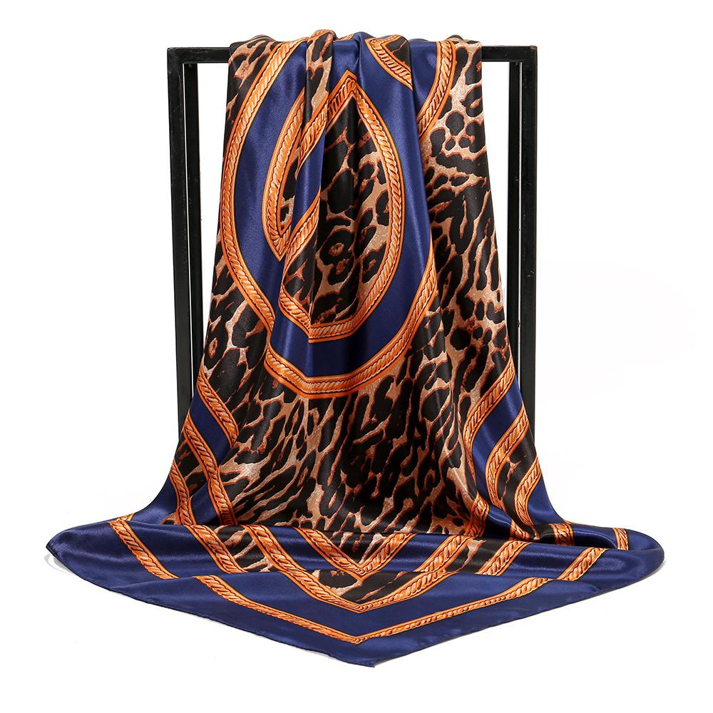 Silk Shawl Square Scarf For Women Print Headband Foulard Satin Hijab Hair Bands Neckerchief Female Head Wraps Bandana