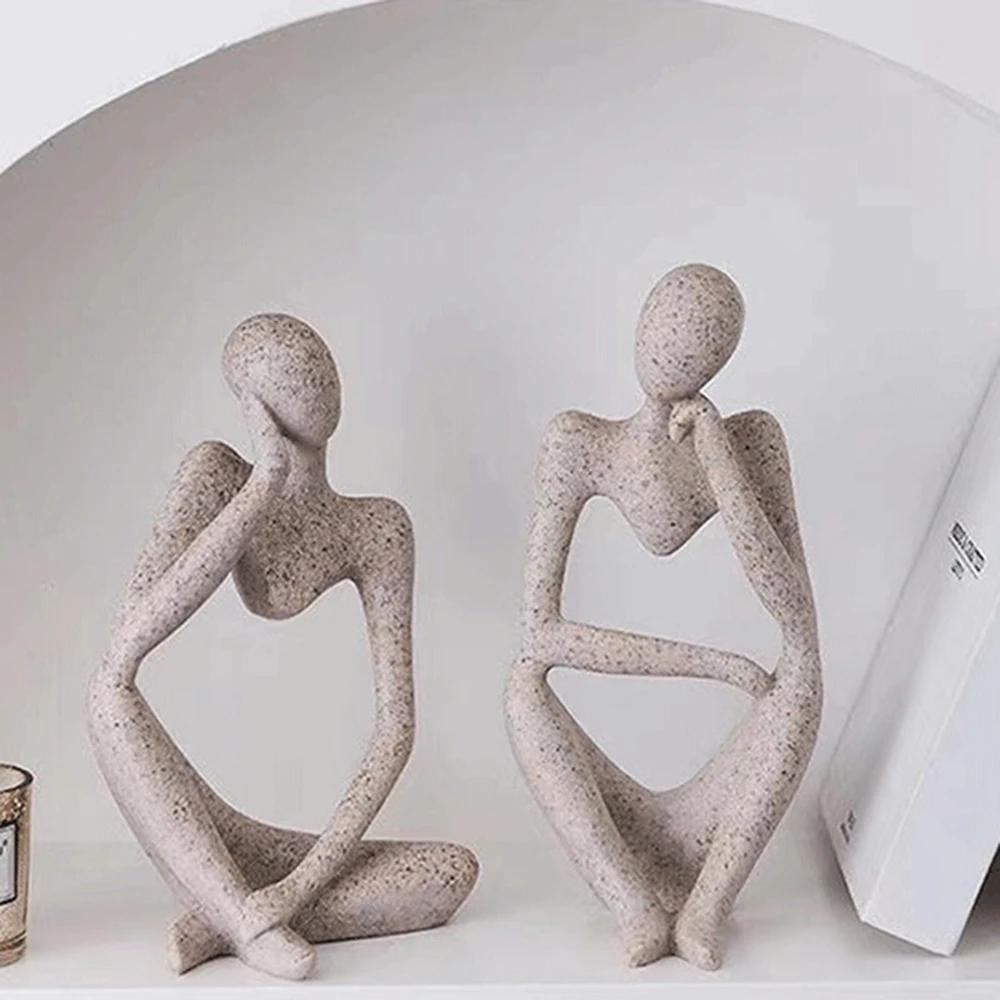 Abstract Thinker Statue Miniature Figure Modern European Art Style Home Office Decor Accessories Desktop Sculptures Ornaments