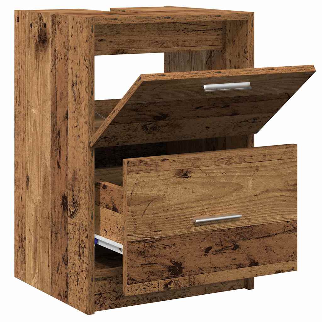 Bathroom Cabinet with Door Rustic Wood Finish 40 x 37 x 59 cm Engineered Wood