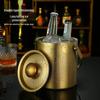 ZISIZ Stainless Steel Double-Layer Ice Bucket