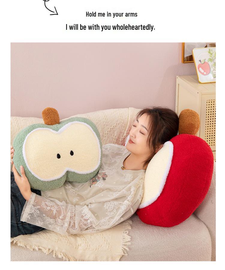 Cute Plush Apple Throw Pillow – Perfect for Sofa, Bedside, Office, or Car; Ideal Gift and Home Decor Cushion.